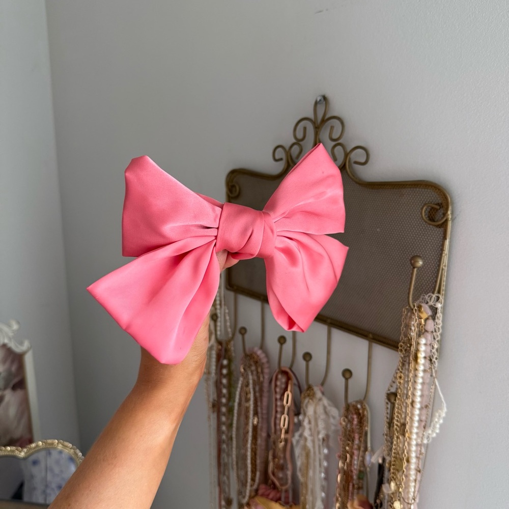 Coral Pink Large Hair Bow Clip